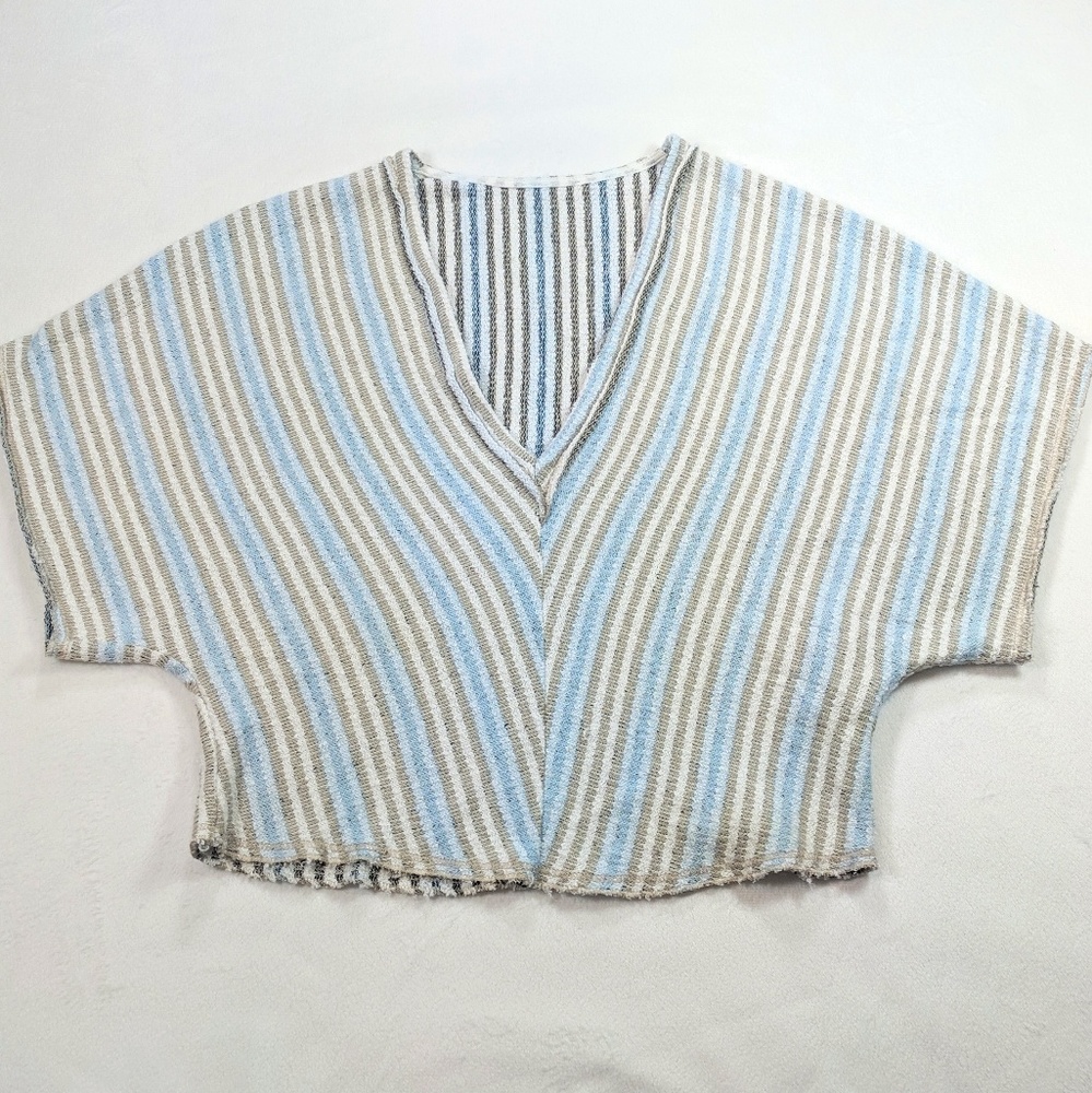 Zara Trafaluc striped short sleeve loose crop top - Picture 6 of 8
